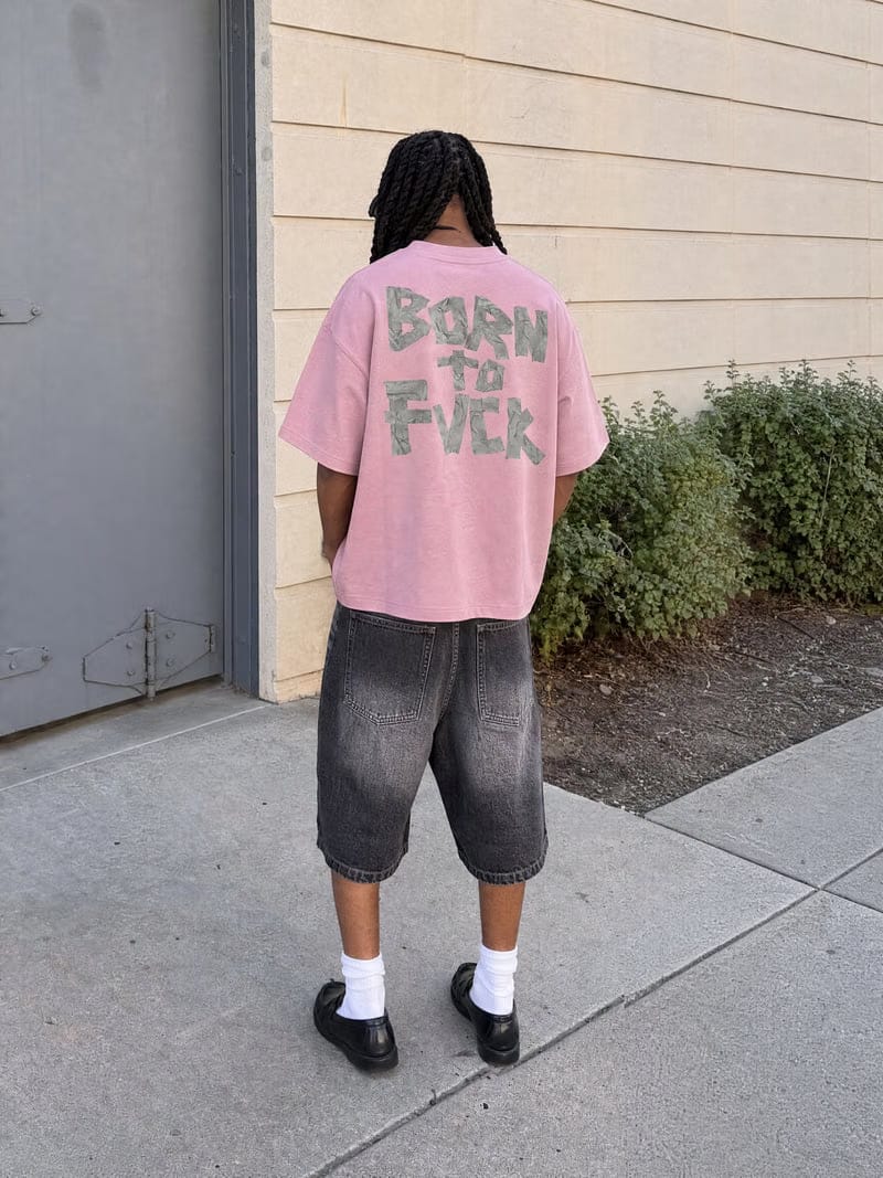 Forfksake Born To Fuck Pink T-Shirt