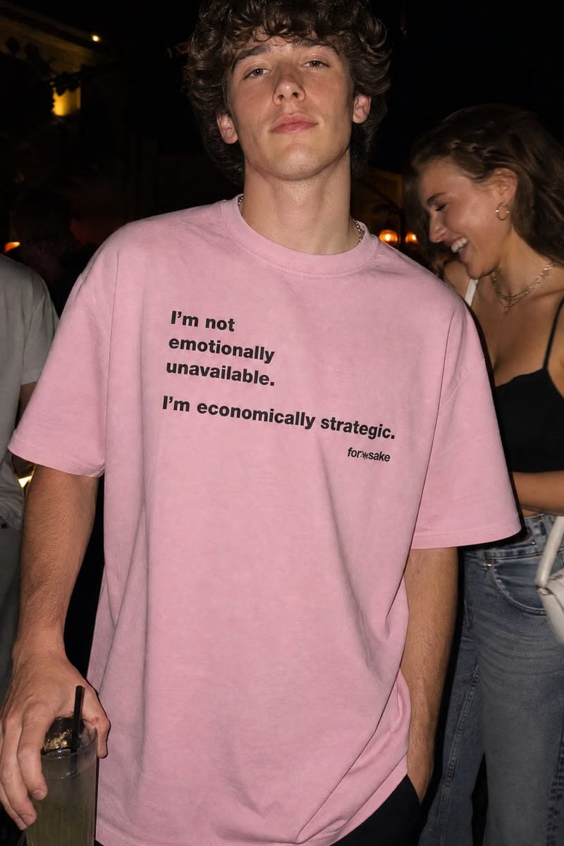Forfksake Emotionally Unavailable Pink T-Shirt