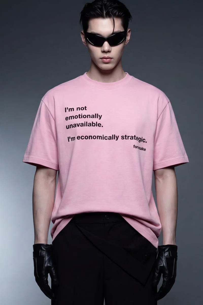 Forfksake Emotionally Unavailable Pink T-Shirt