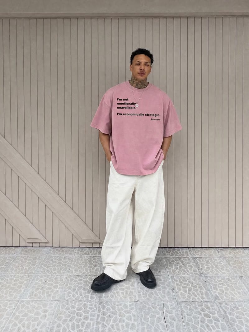 Forfksake Emotionally Unavailable Pink T-Shirt