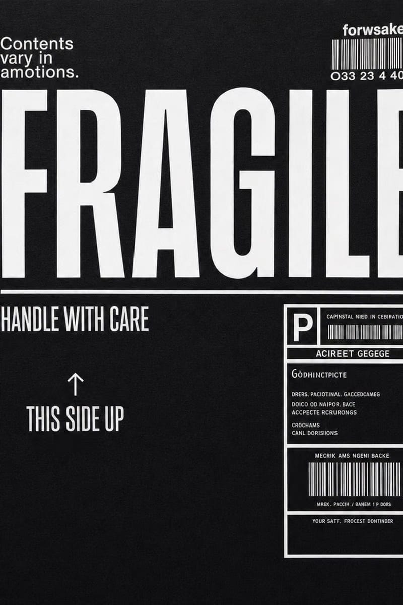 Forfksake Handle With Care Black T-Shirt