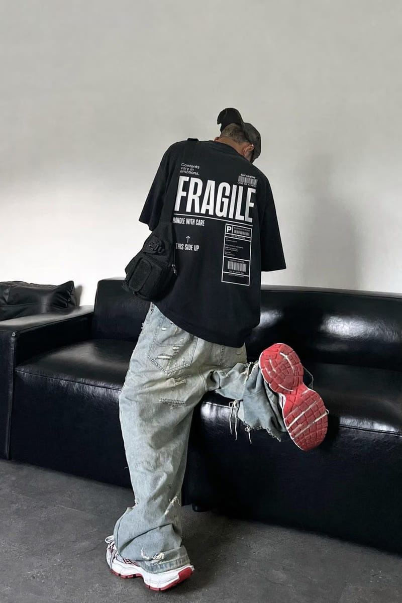 Forfksake Handle With Care Black T-Shirt