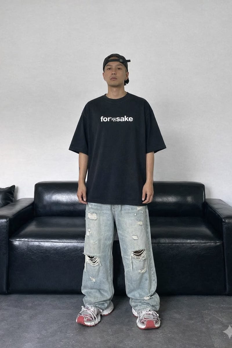 Forfksake Handle With Care Black T-Shirt