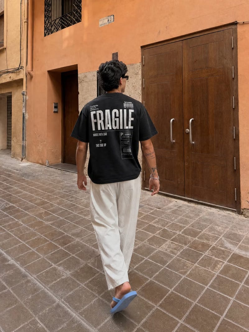 Forfksake Handle With Care Black T-Shirt