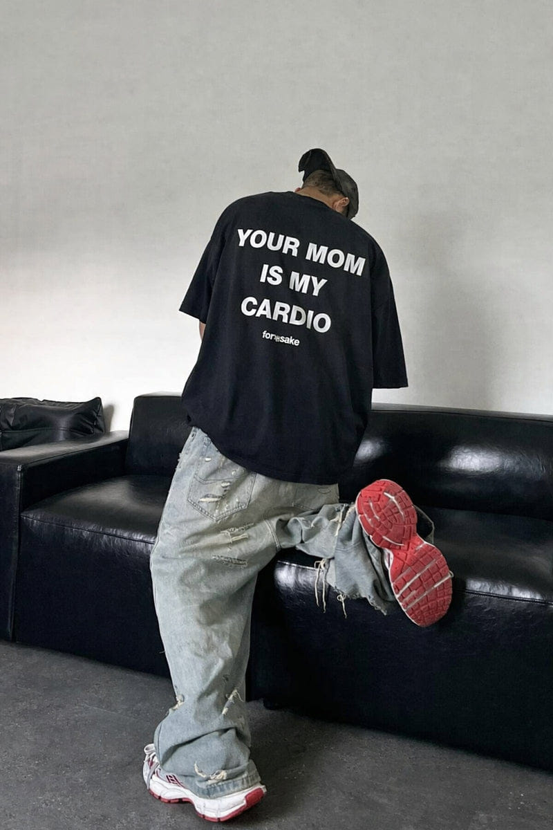 Forfksake Your Mom Is My Cardio Black T-Shirt