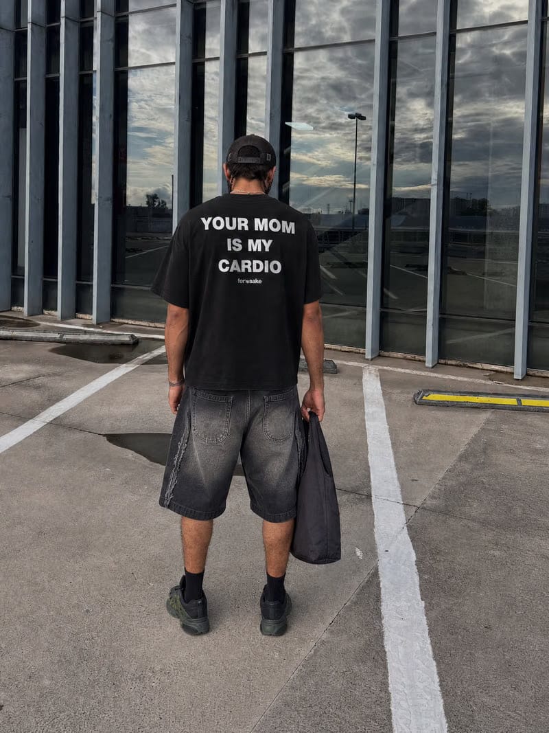 Forfksake Your Mom Is My Cardio Black T-Shirt