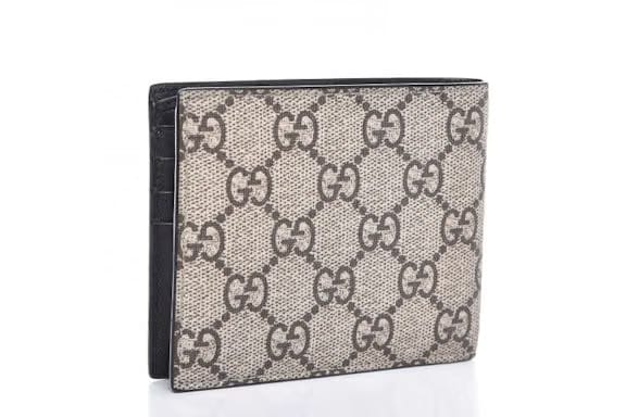 Gucci Bifold Wallet GG Supreme Tiger Beige