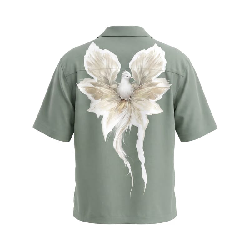 Off Supply Angelic Sage Green Bowling Shirt