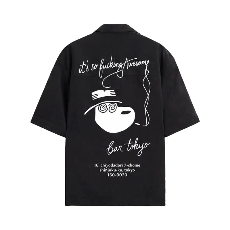 Off Supply Bar Tokyo Black Bowling Shirt