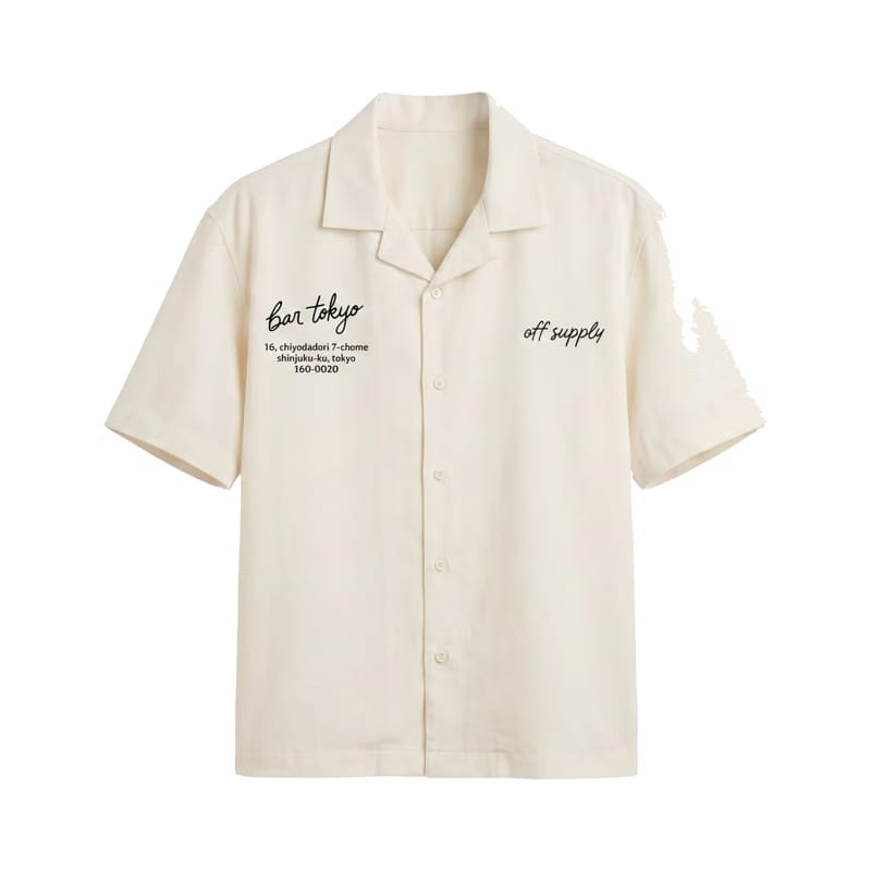 Off Supply Bar Tokyo Off White Bowling Shirt