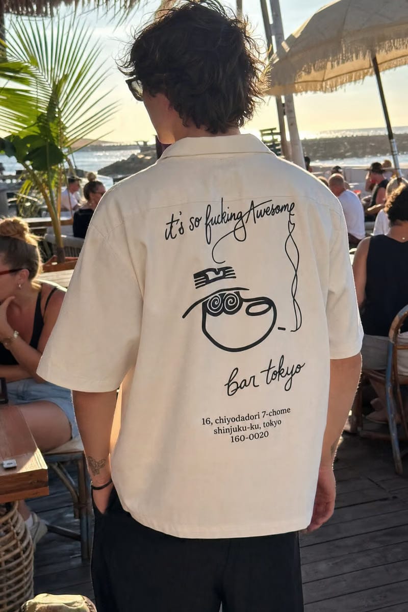 Off Supply Bar Tokyo Off White Bowling Shirt