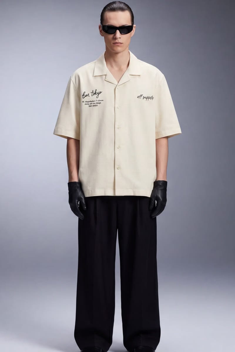 Off Supply Bar Tokyo Off White Bowling Shirt