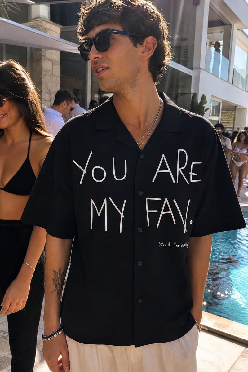 Off Supply Cupid_s Fav Black Bowling Shirt