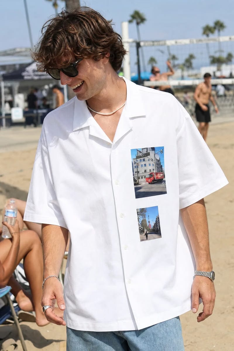 Off Supply In Transit White Bowling Shirt