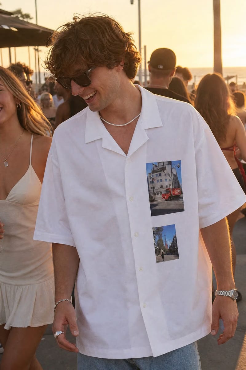 Off Supply In Transit White Bowling Shirt