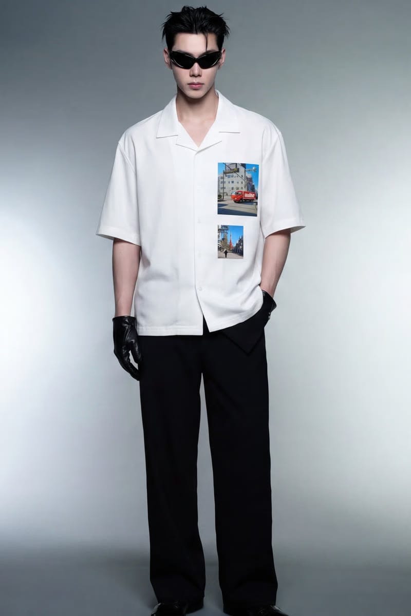 Off Supply In Transit White Bowling Shirt