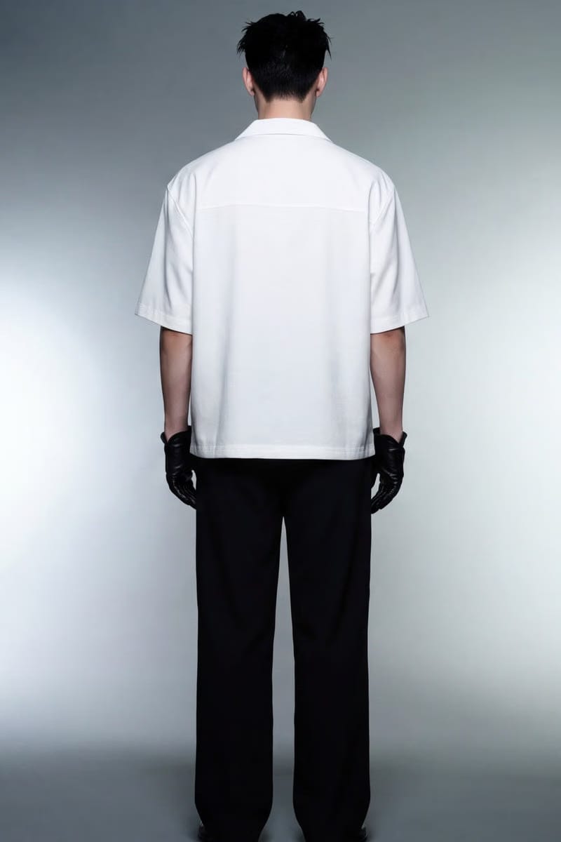 Off Supply In Transit White Bowling Shirt