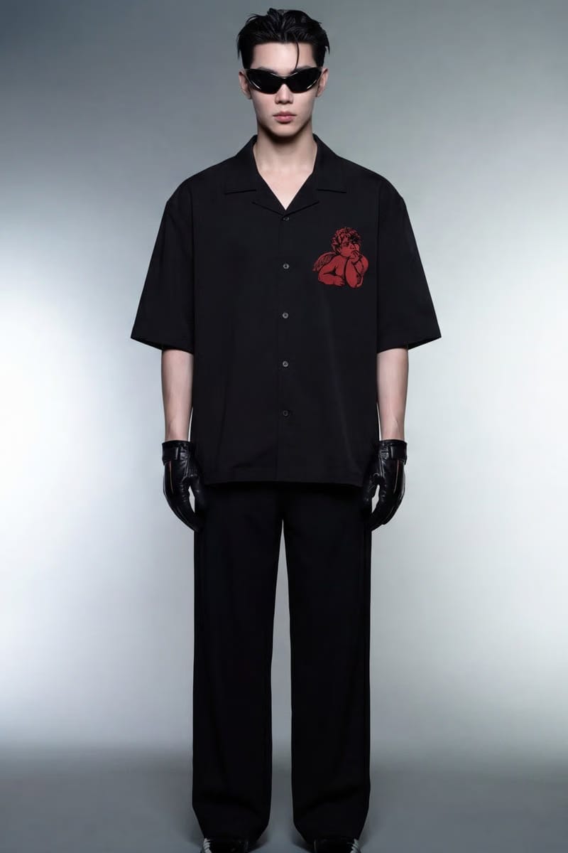 Off Supply Lost In Thoughts Black Bowling Shirt