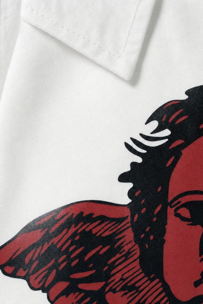 Off Supply Lost In Thoughts White Bowling Shirt