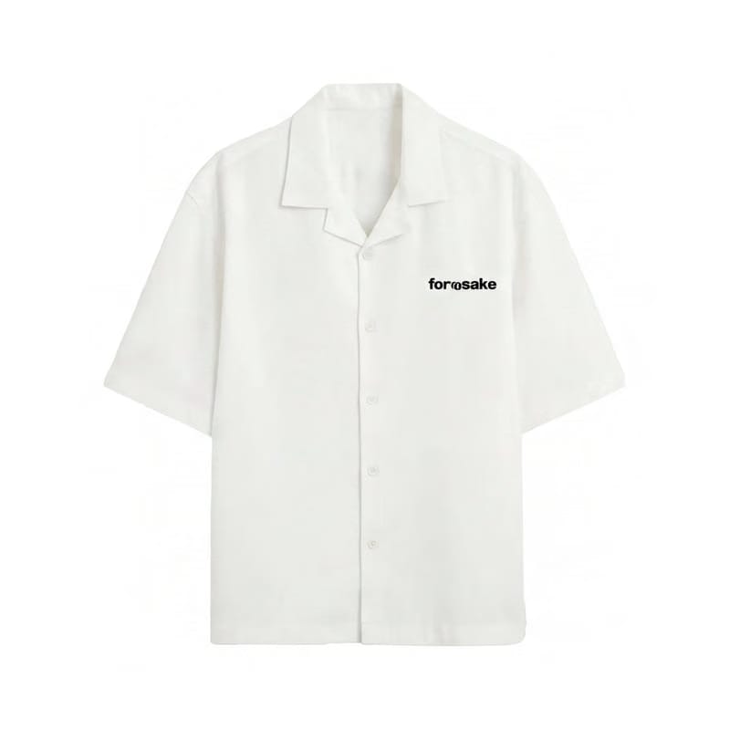 Forfksake Sinners White Bowling Shirt