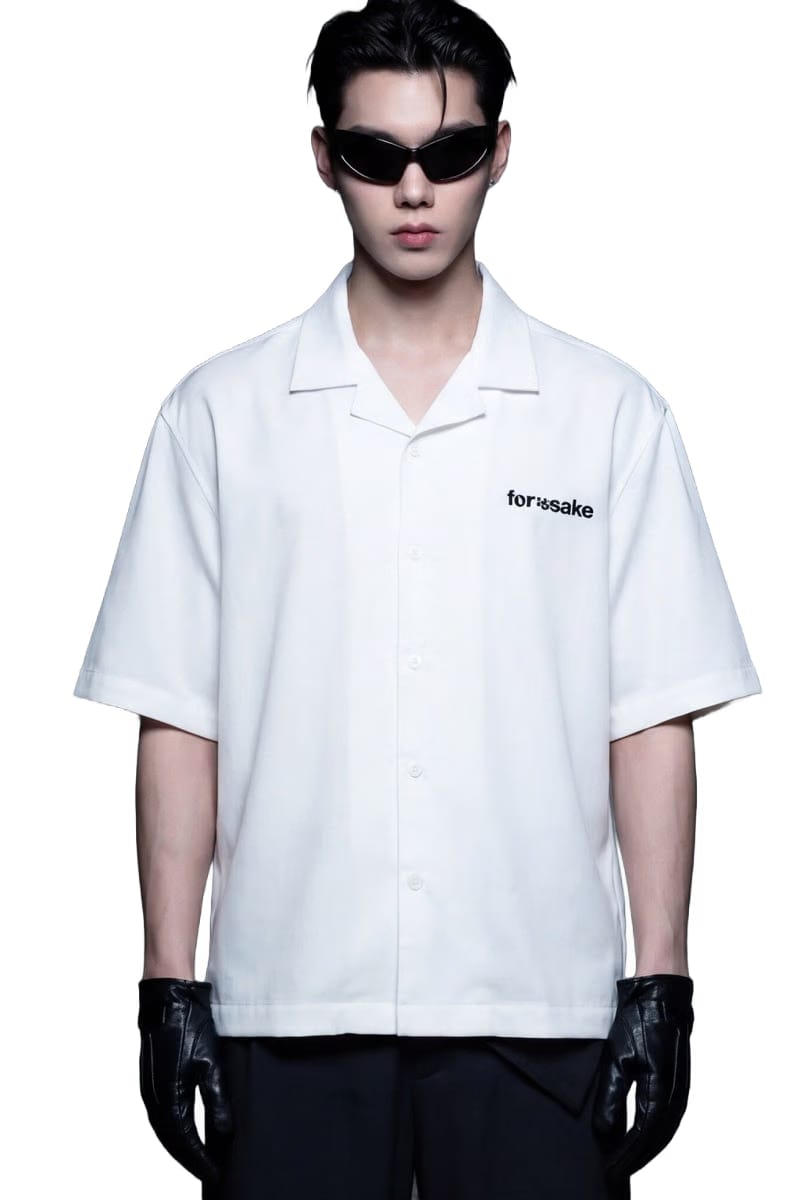 Forfksake Sinners White Bowling Shirt