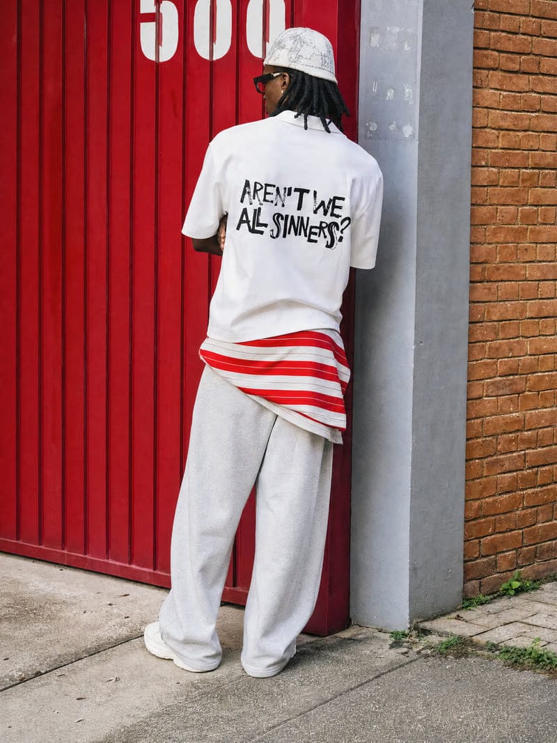Forfksake Sinners White Bowling Shirt