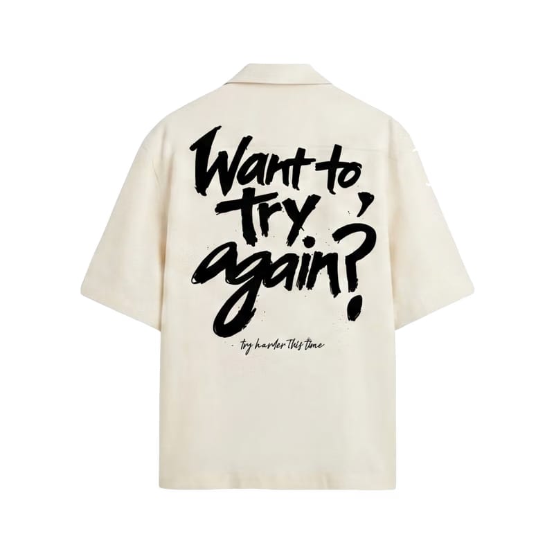 Forfksake Try Harder Light Blue Bowling Shirt