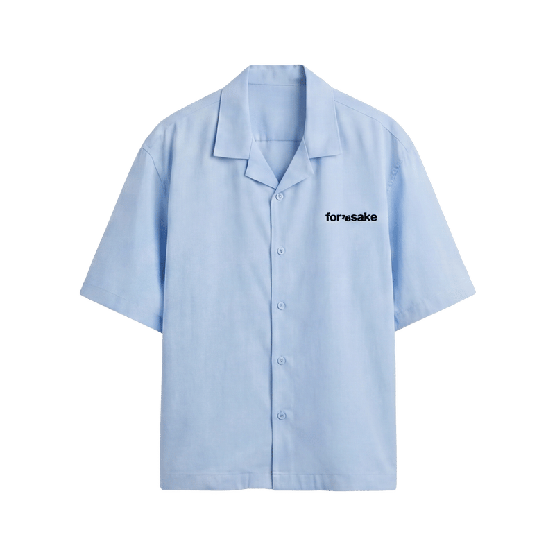 Forfksake Try Harder Light Blue Bowling Shirt