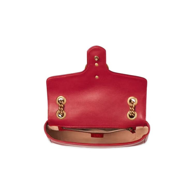 Gucci GG Marmont Small Matelassé Shoulder Bag Red