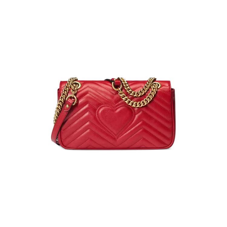 Gucci GG Marmont Small Matelassé Shoulder Bag Red