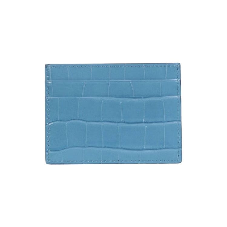 Burberry Crocodile Embossed TB Card Holder Blue