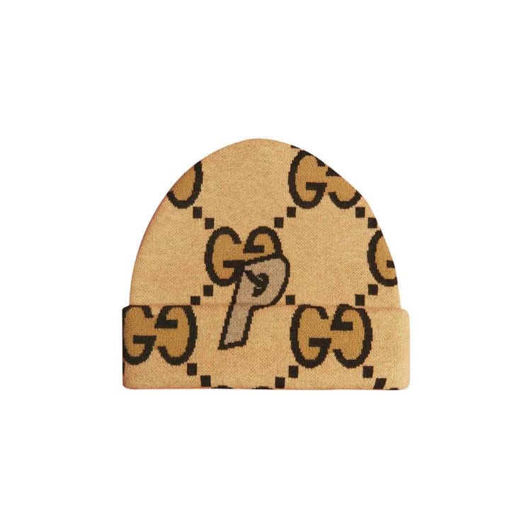 Gucci x Palace Wool Large GG-P Beanie Beige/Ebony