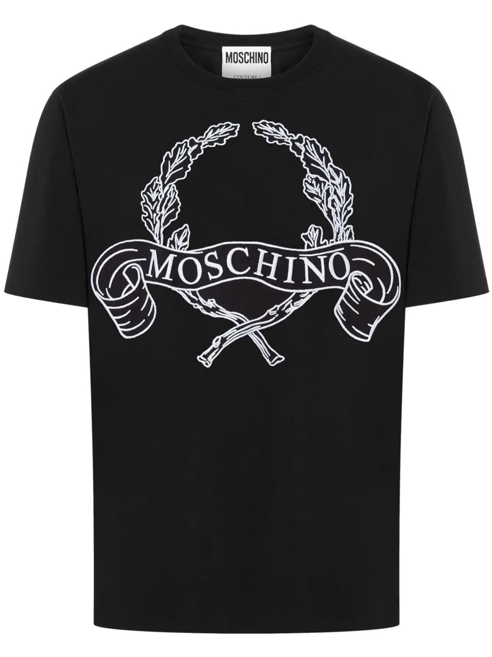 Moschino Laurel-print jersey T-Shirt Black