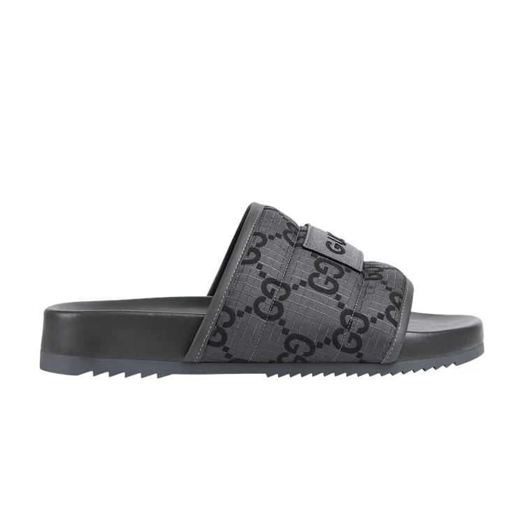 Gucci GG Slide Sandal GG Monogram - Grey Black