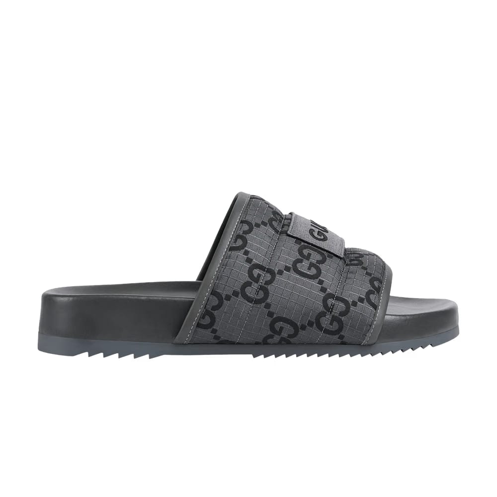 Gucci GG Slide Sandal GG Monogram - Grey Black