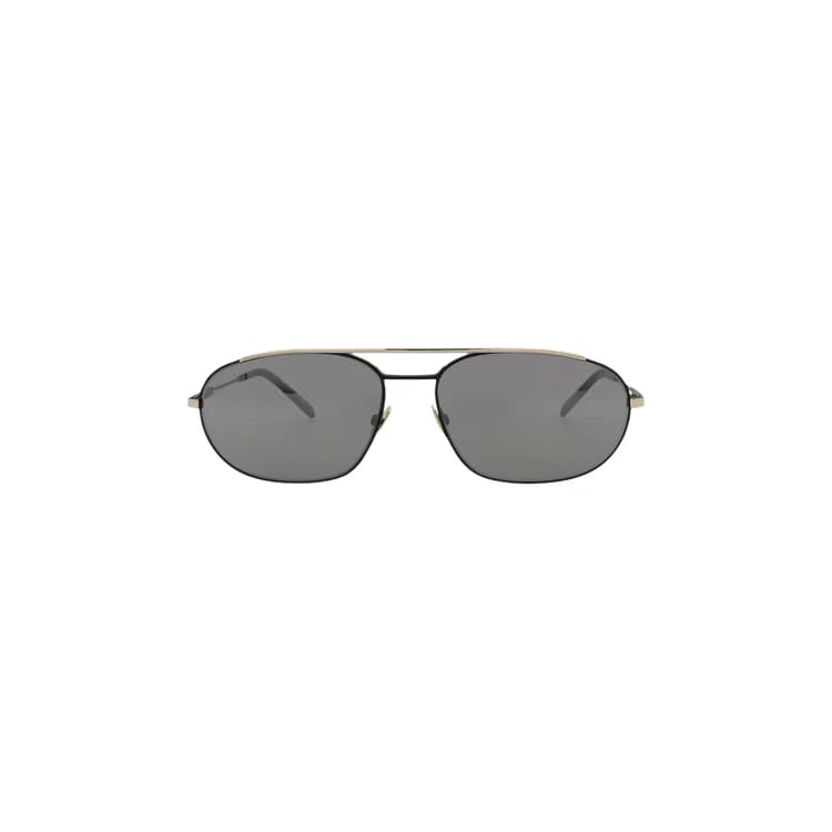 Saint Laurent Oval Sunglasses Black/Silver