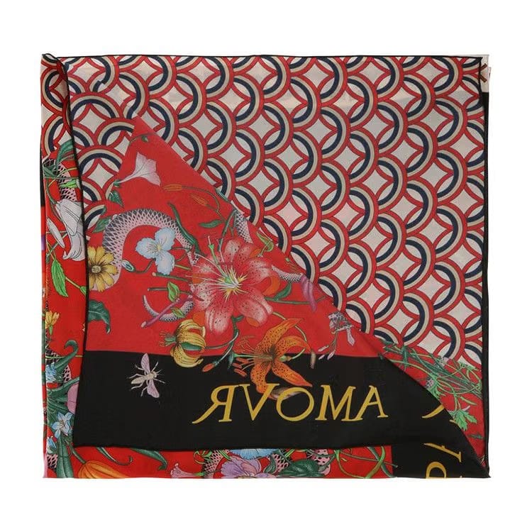 Gucci Patchwork Printed Scarf Red