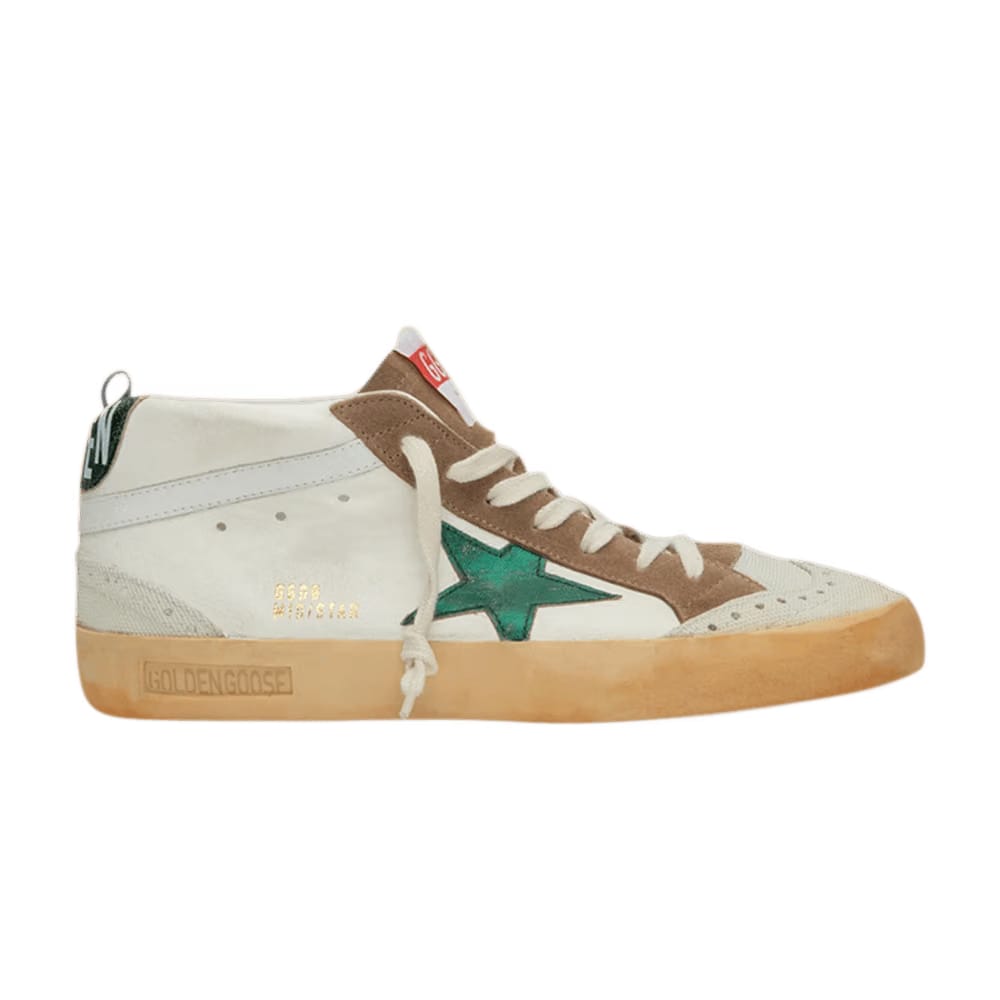 Golden Goose Mid Star White Cream Green