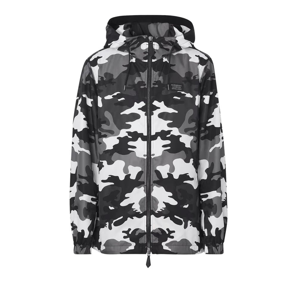 Burberry Camouflage Print Jacket Monochrome
