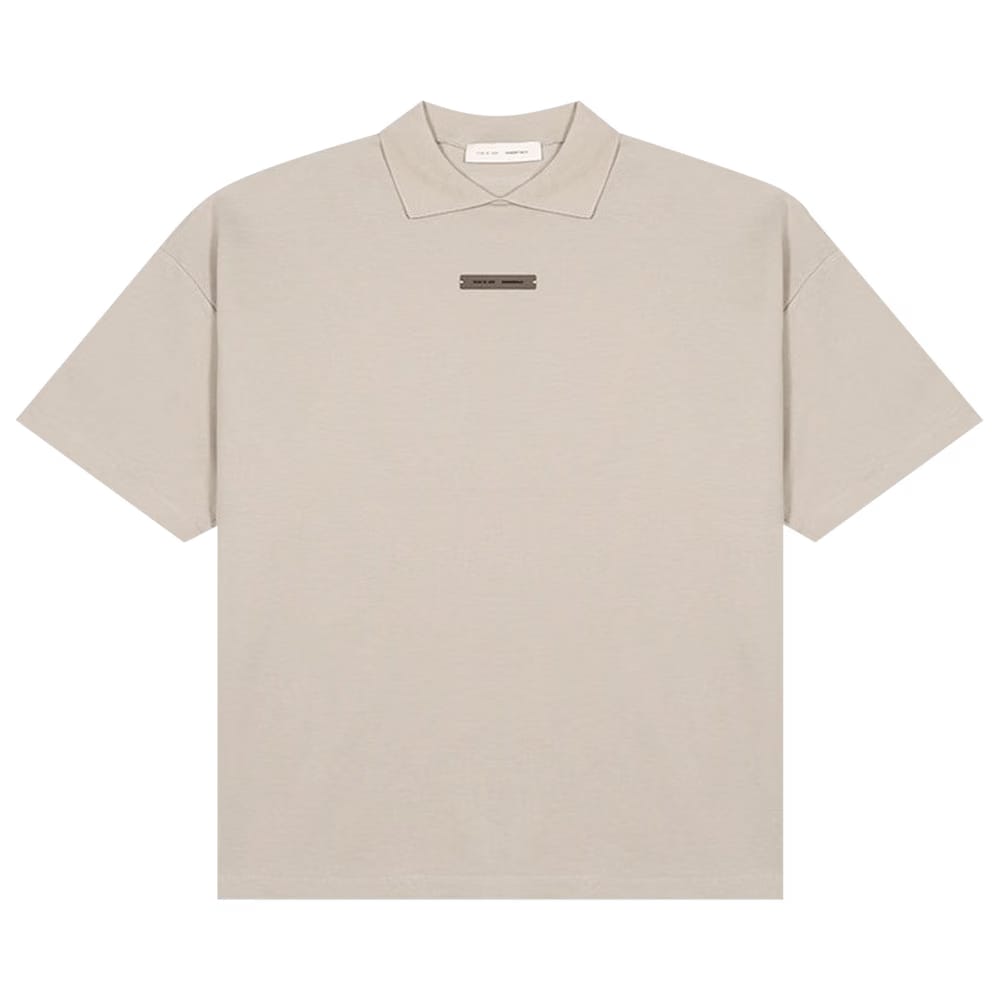 Fear of God Essentials 90s Fit Pique Shorts Sleeve Polo Abbey Stone