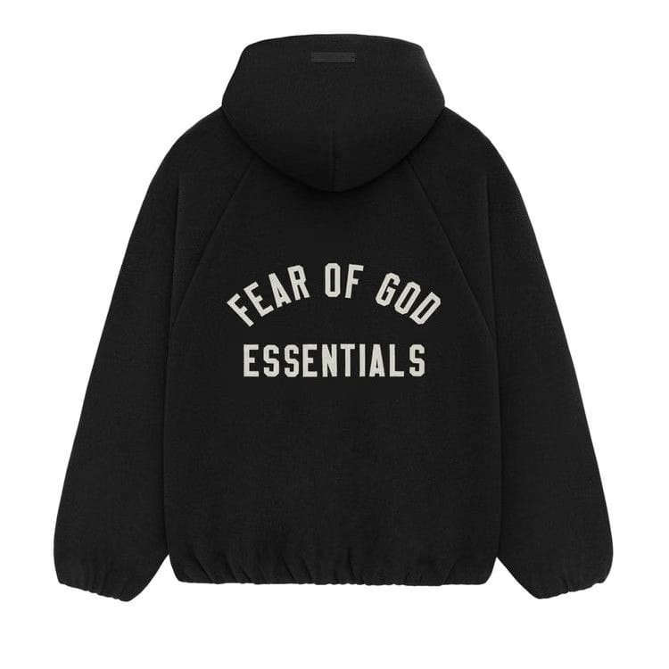 Fear of God Essentials Brushed Hooded Bomber Jacket Black