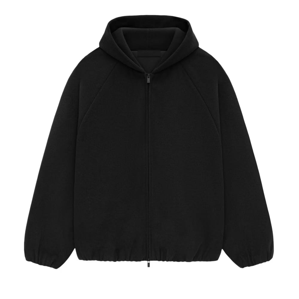 Fear of God Essentials Brushed Hooded Bomber Jacket Black