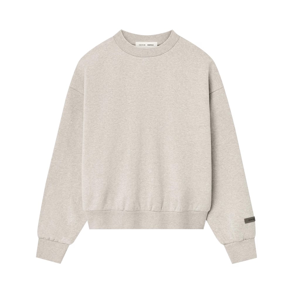 Fear of God Essentials Classic Fit Fleece Crewneck Heather Stone