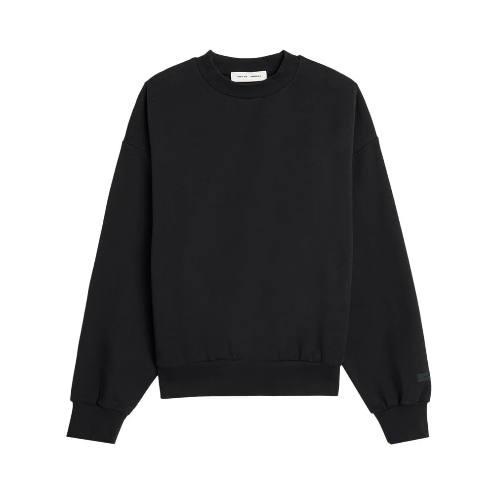 Fear of God Essentials Classic Fit Fleece Crewneck Jet Black