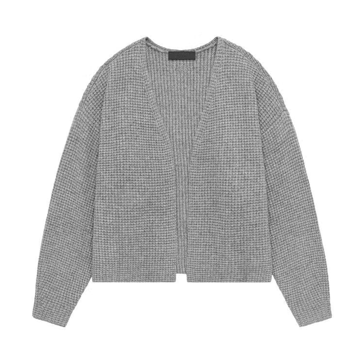 Fear of God Essentials Heavy Waffle Cardigan Dark Heather