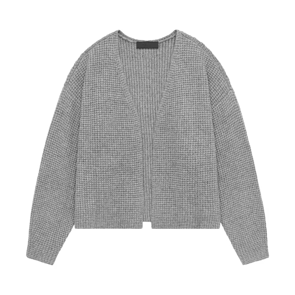 Fear of God Essentials Heavy Waffle Cardigan Dark Heather