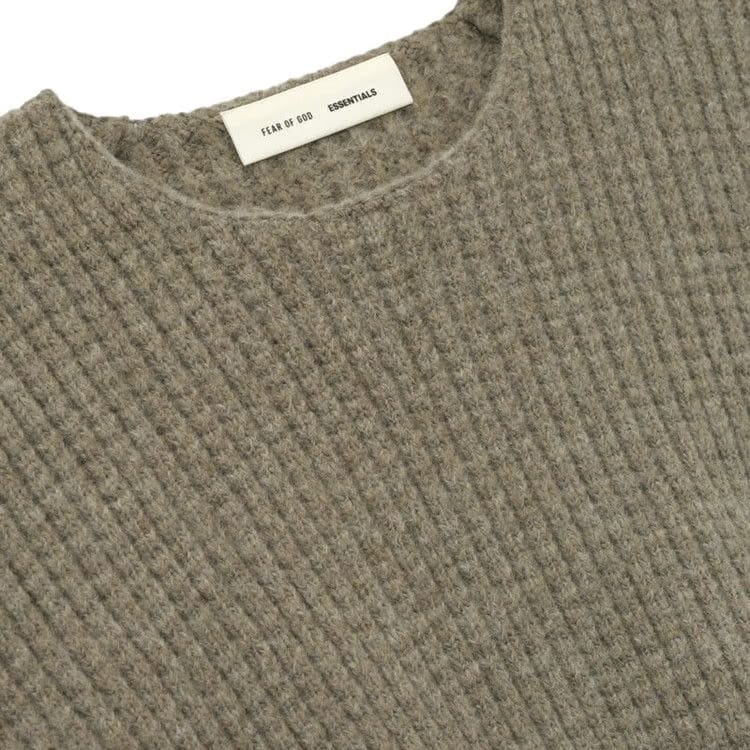 Fear of God Essentials Heavy Waffle Crewneck 90's Sweater Homestead Heather