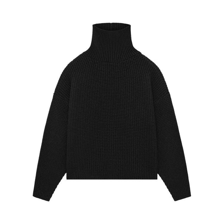 Fear of God Essentials Heavy Waffle Turtleneck Black