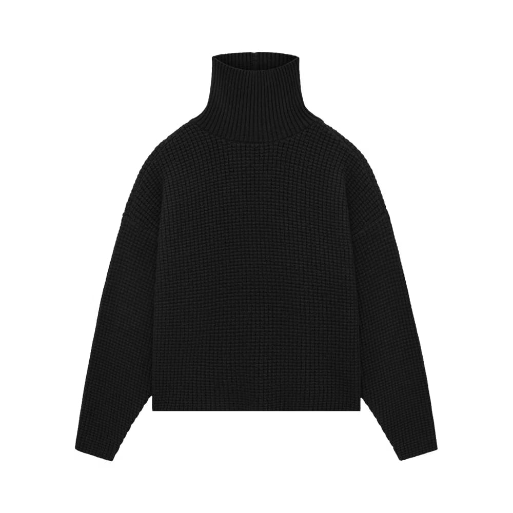 Fear of God Essentials Heavy Waffle Turtleneck Black