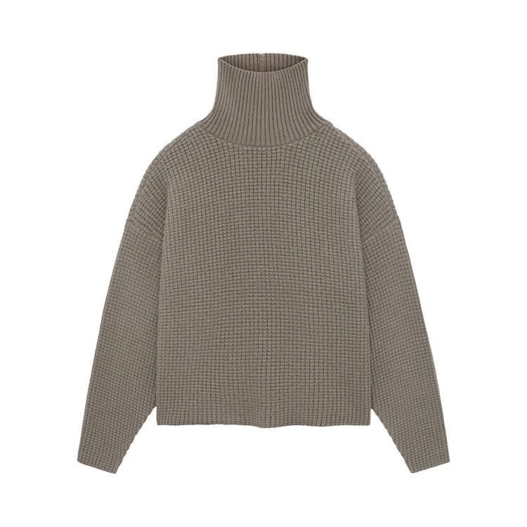 Fear of God Essentials Heavy Waffle Turtleneck Heather Grey